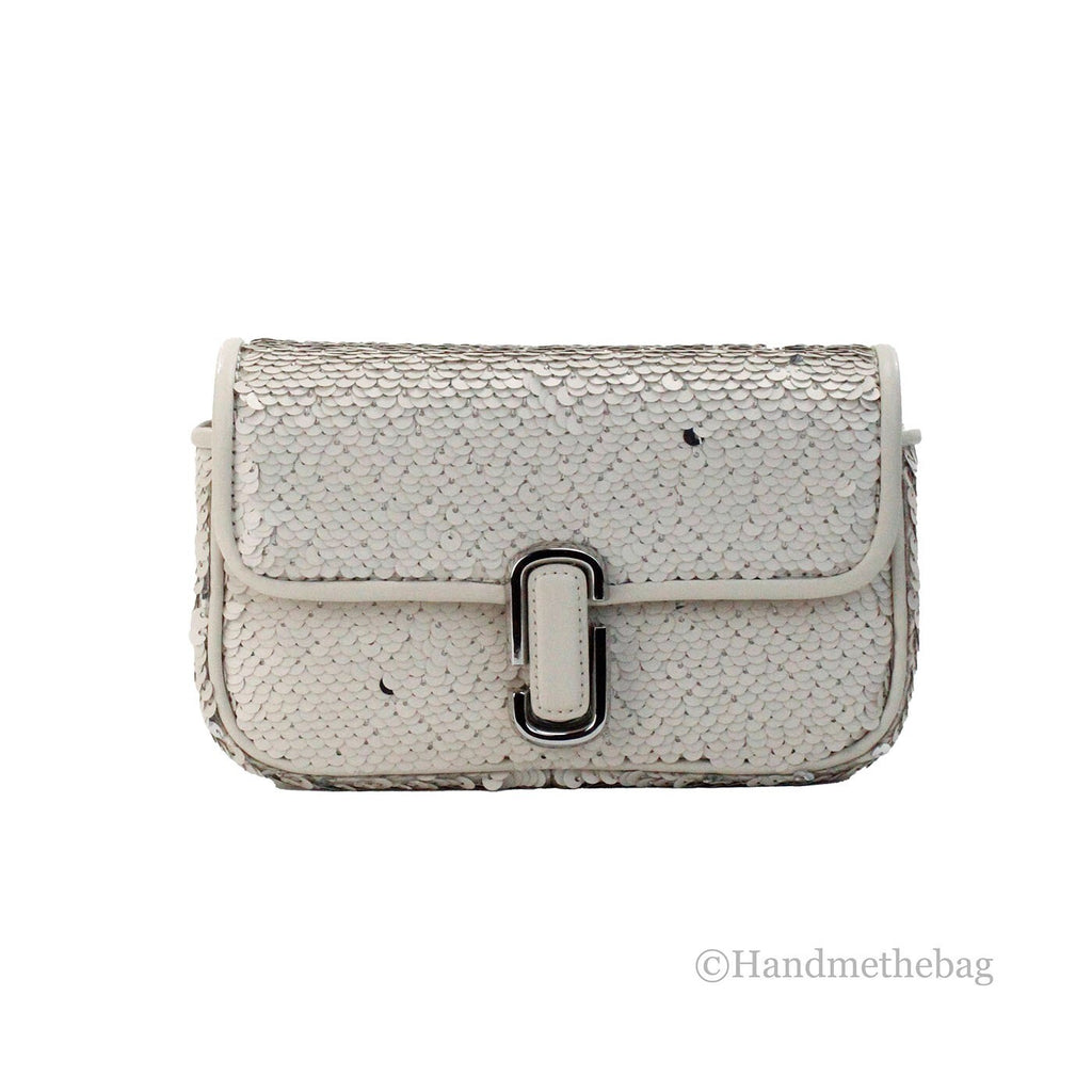 Marc Jacobs The Mini J Marc Schultertasche Creme Pailletten Umhängetasche