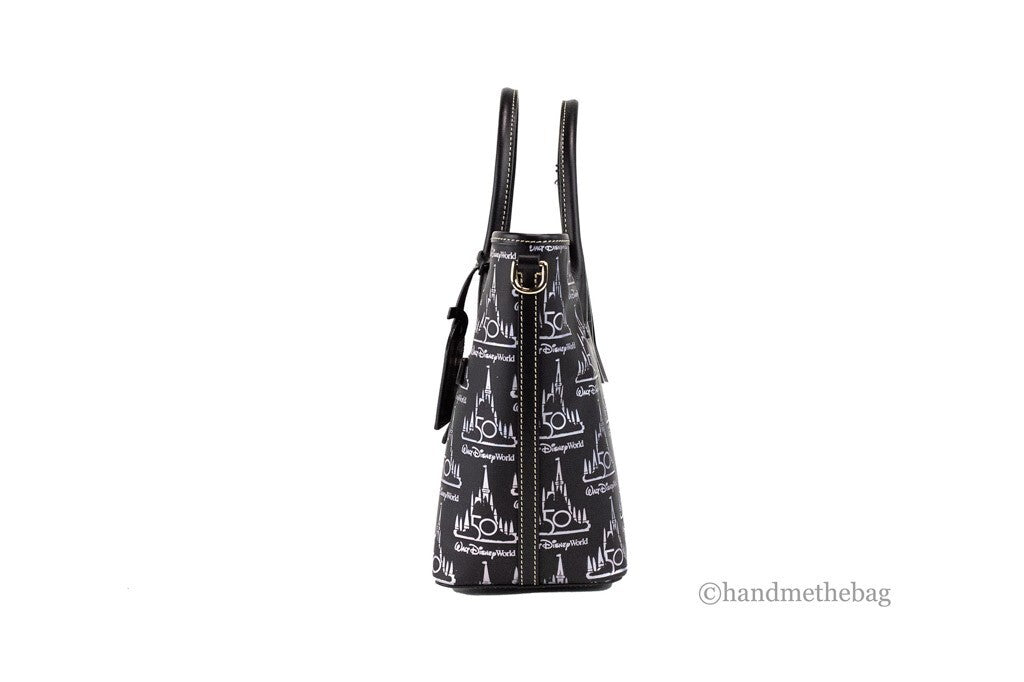 Dooney & Bourke Schwarze Walt Disney World 50th Anniversary Leder-Tasche