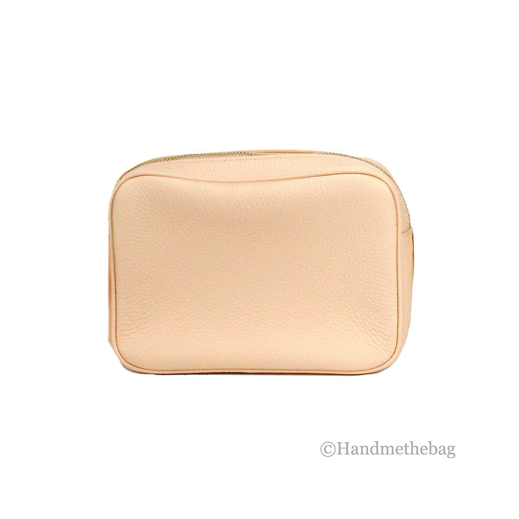 Burberry Grainy Leather Small Peach Pink Camera Bag with Logo