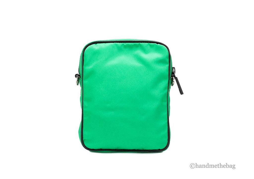 Versace Small Crossbody Bag in Light Green Nylon with Medusa Motif