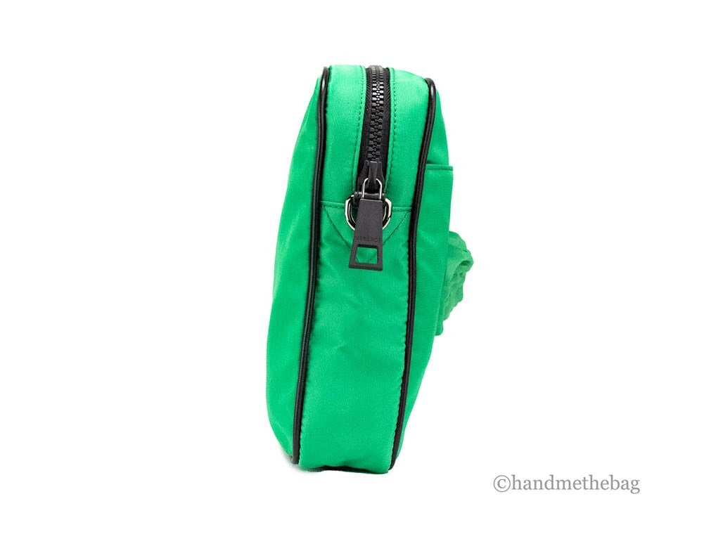 Versace Small Crossbody Bag in Light Green Nylon with Medusa Motif