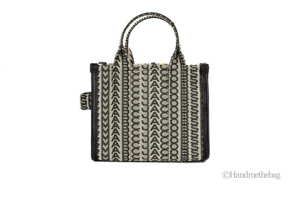 Marc Jacobs The Monogram Beige Mini Tote Handtasche aus gewebtem Jacquard-Canvas mit Schultergurt