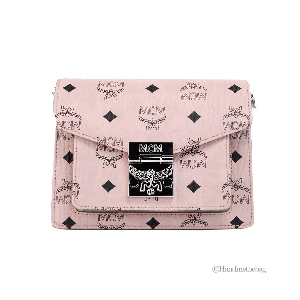 MCM Signature Patricia Leder Mini Flap Lock Umhängetasche