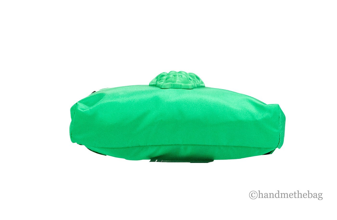 Versace Kleine Gürteltasche aus mattem, leuchtend grünem Nylon mit Medusa-Logo