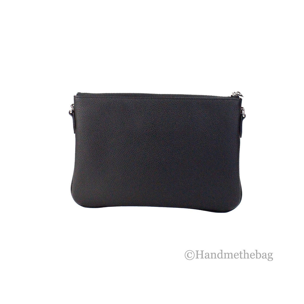 Burberry Peyton Monogram Leder Pochette Umhängetasche Schwarz