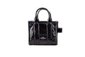 Marc Jacobs The Shiny Crinkle Micro Tote Schwarze Leder Umhängetasche Handtasche