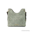 Michael Kors Joan Small Grün Perforiertes Wildleder Leder Slouchy Umhängetasche Handtasche