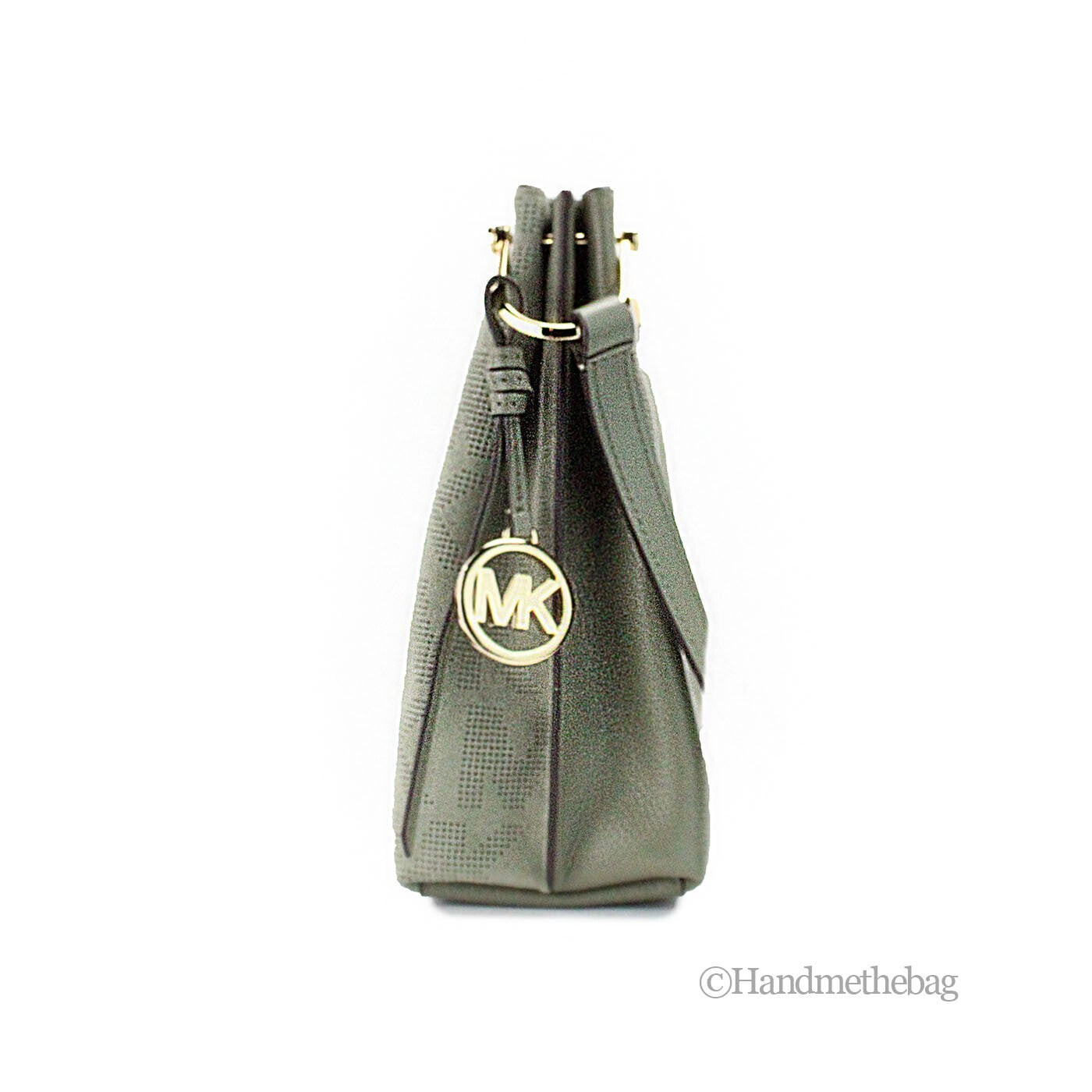 Michael Kors Joan Small Grün Perforiertes Wildleder Leder Slouchy Umhängetasche Handtasche