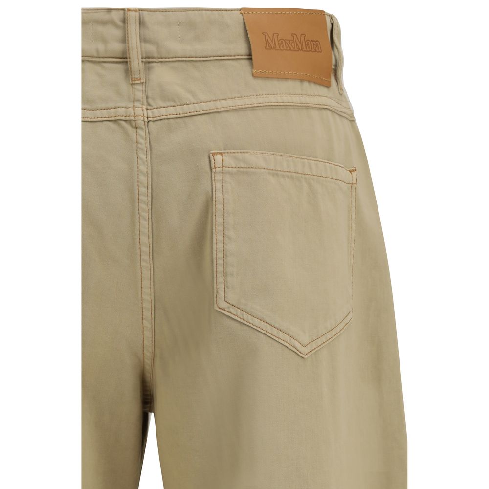 Max Mara Beige Baumwollhose im Casual-Stil