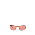 Bottega Veneta Orangefarbene Sonnenbrille aus Metall