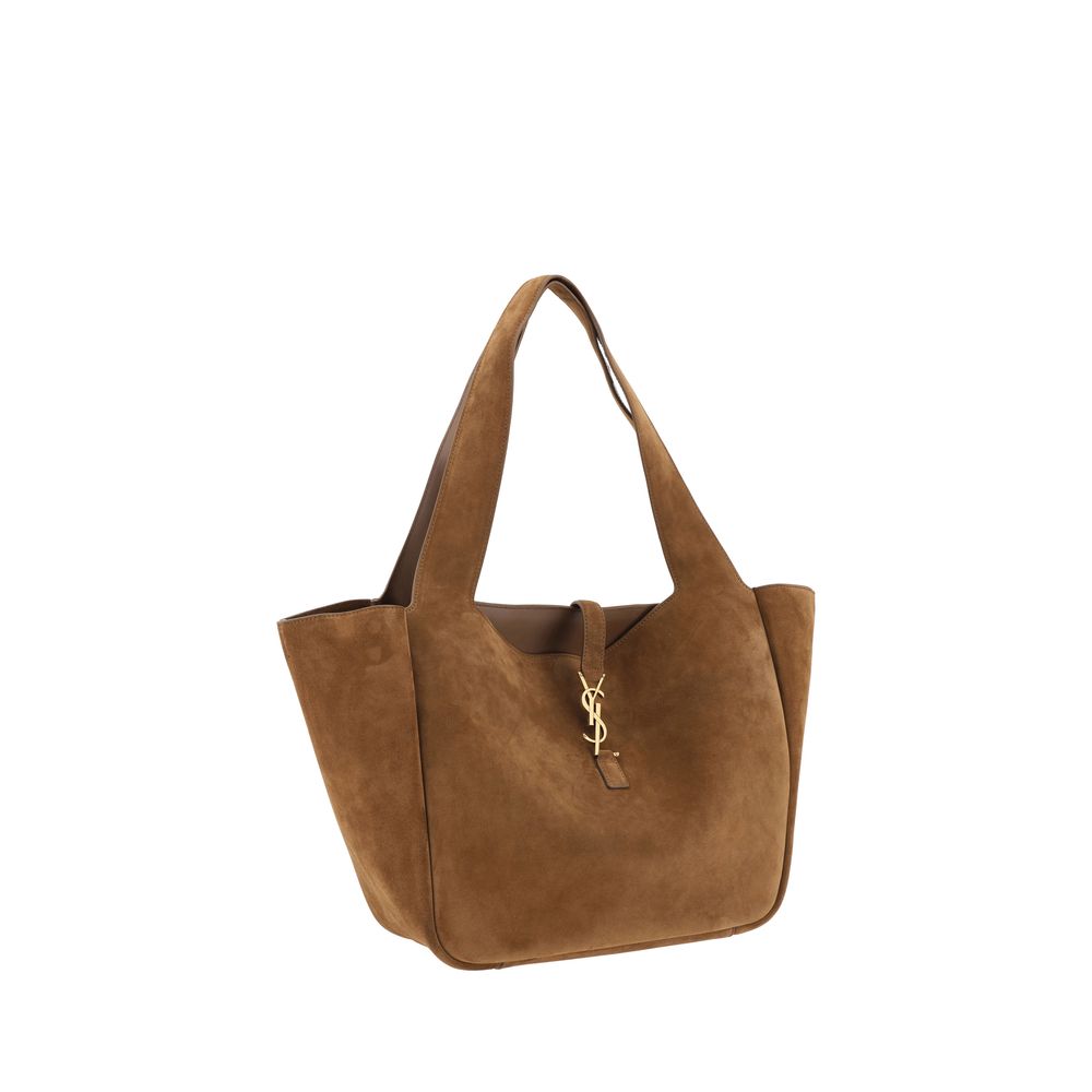 Saint Laurent Braune Kalbsleder Bos Taurus Schultertasche