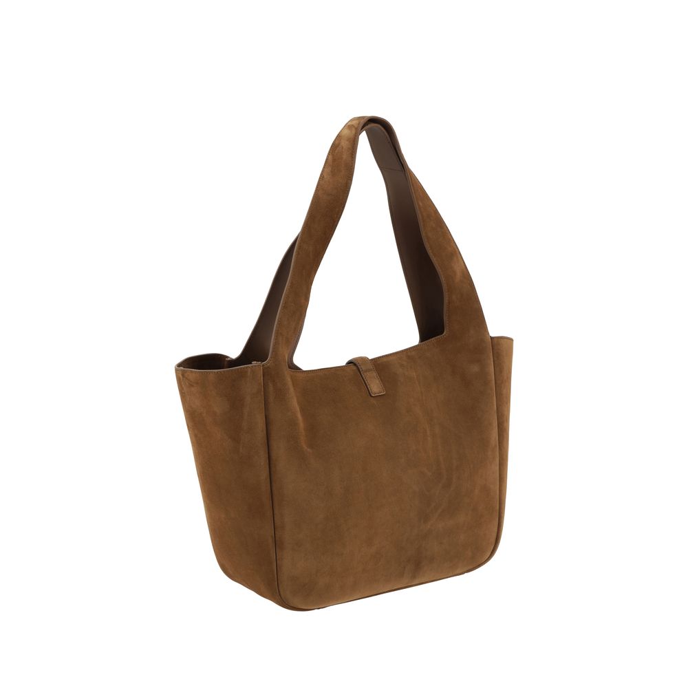 Saint Laurent Braune Kalbsleder Bos Taurus Schultertasche