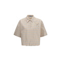 Prada shirt with beige patterned fabric