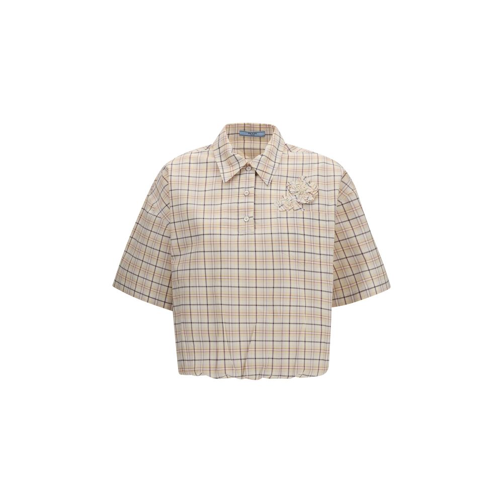 Prada shirt with beige patterned fabric