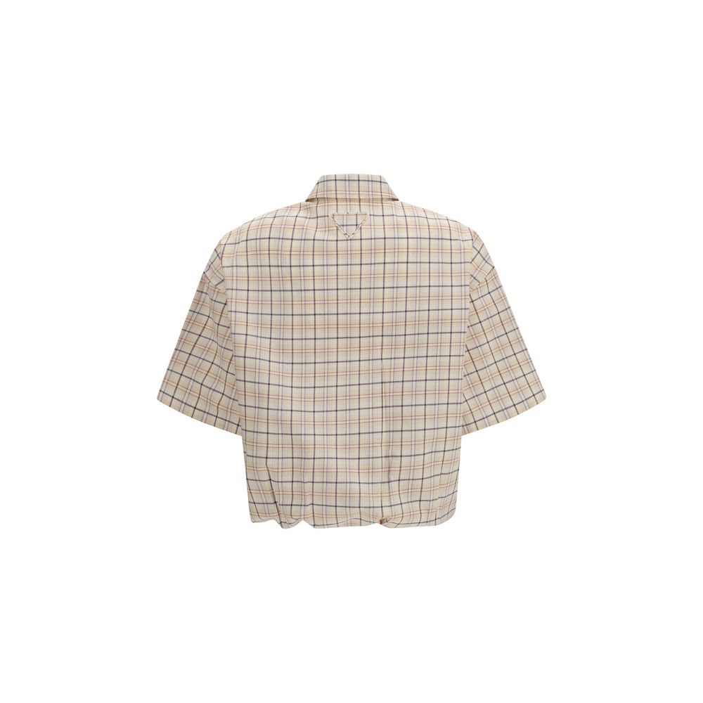 Prada shirt with beige patterned fabric