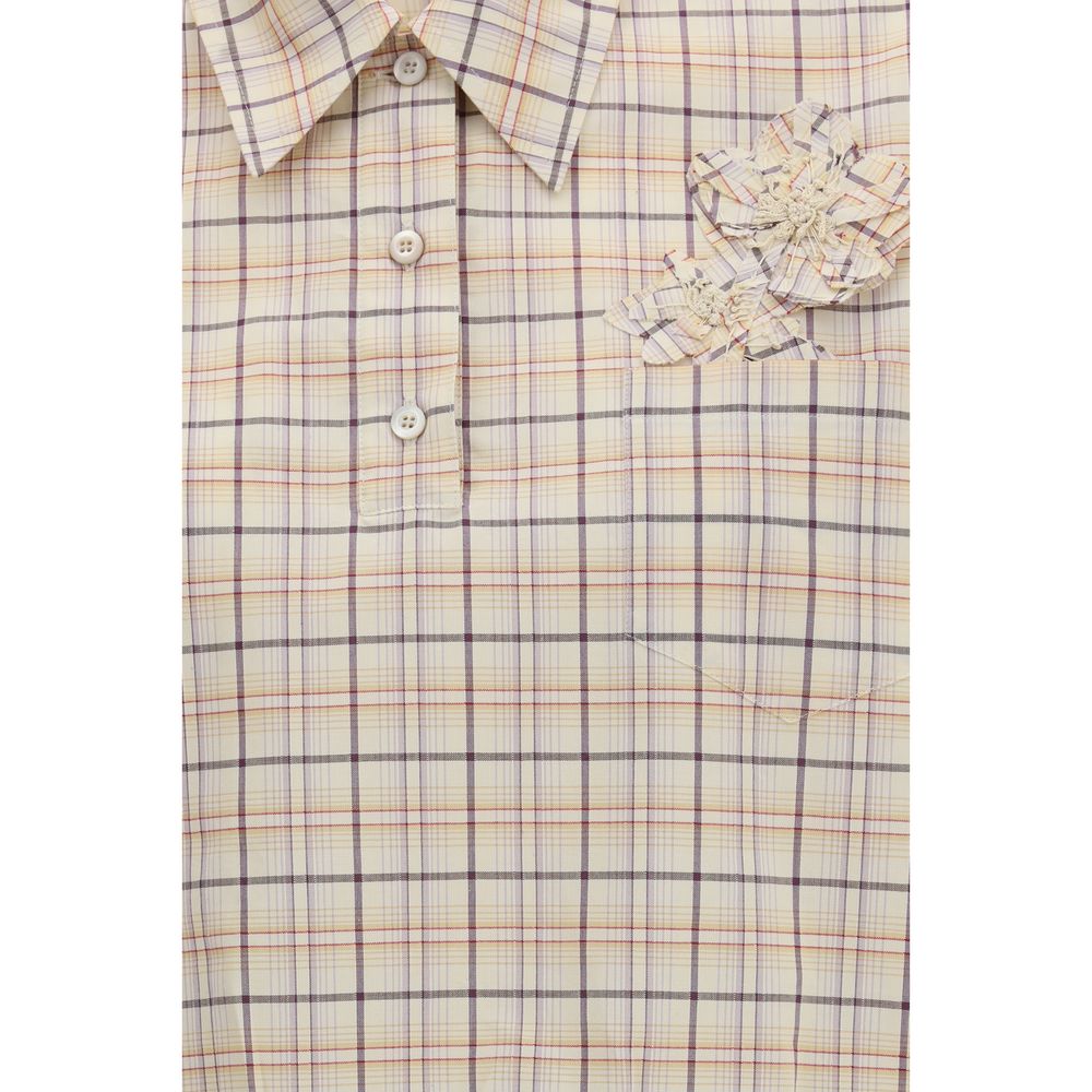 Prada shirt with beige patterned fabric