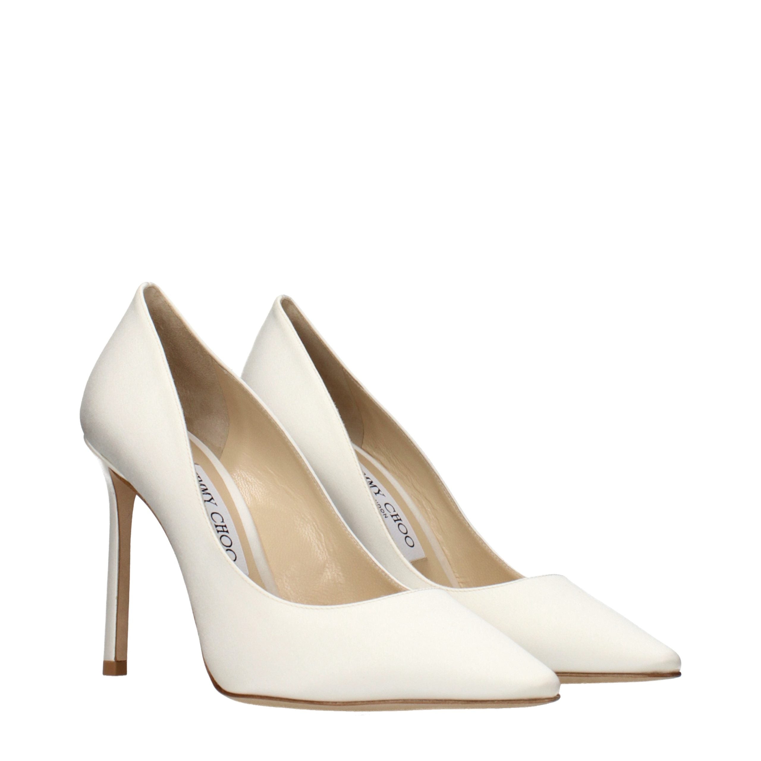 Jimmy Choo Beige Satin Plateau-Pumps