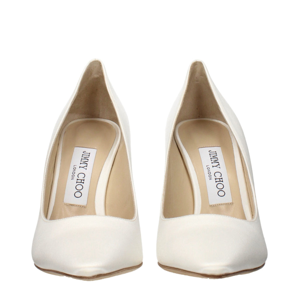 Jimmy Choo Beige Satin Plateau-Pumps