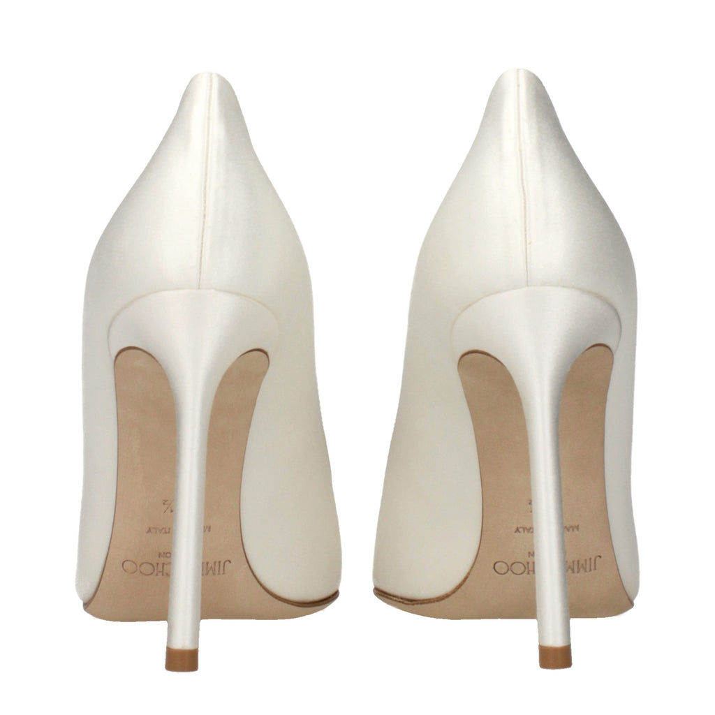 Jimmy Choo Beige Satin Plateau-Pumps