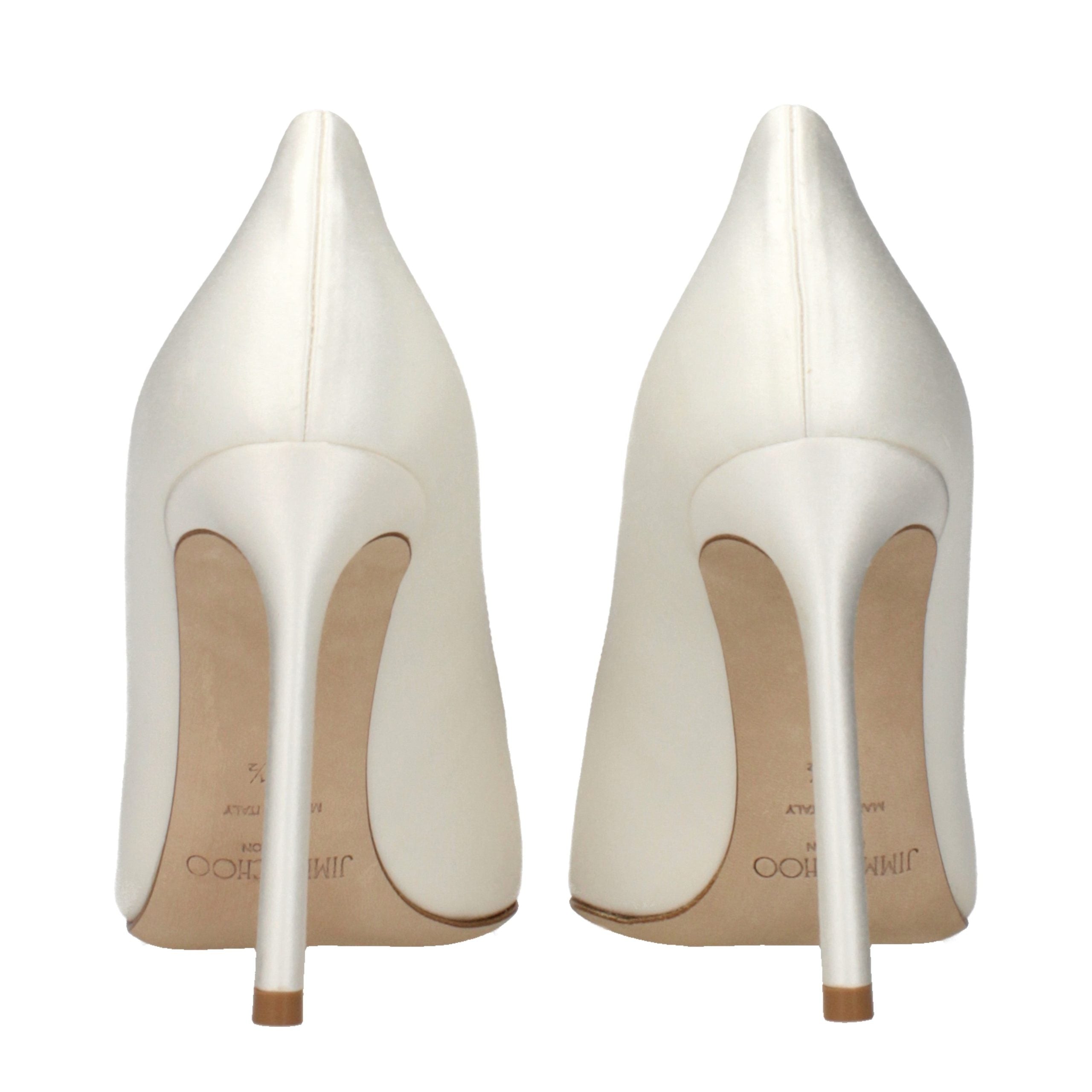 Jimmy Choo Beige Satin Plateau-Pumps
