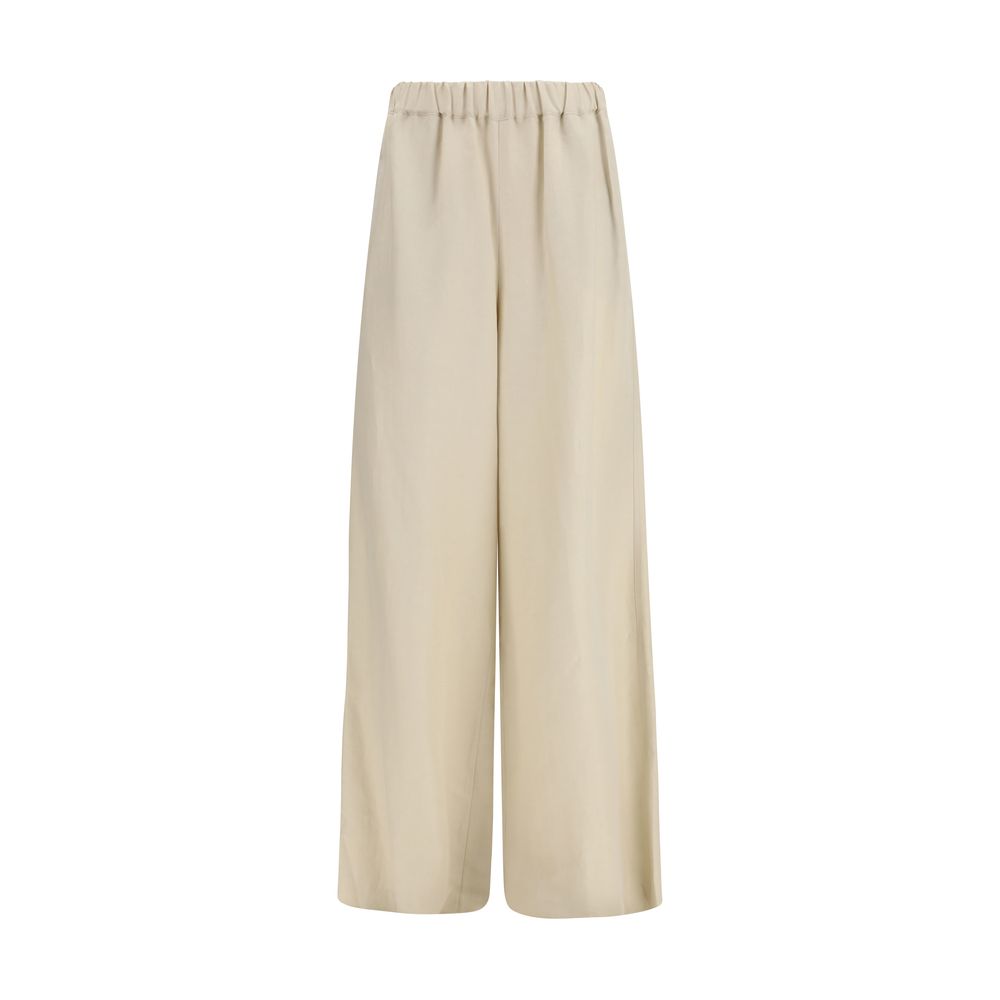 Max Mara Beige Linen Casual Trousers