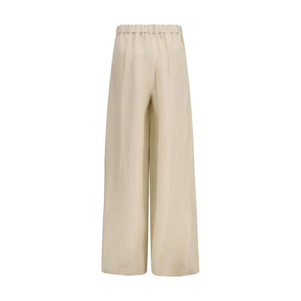 Max Mara Beige Linen Casual Trousers