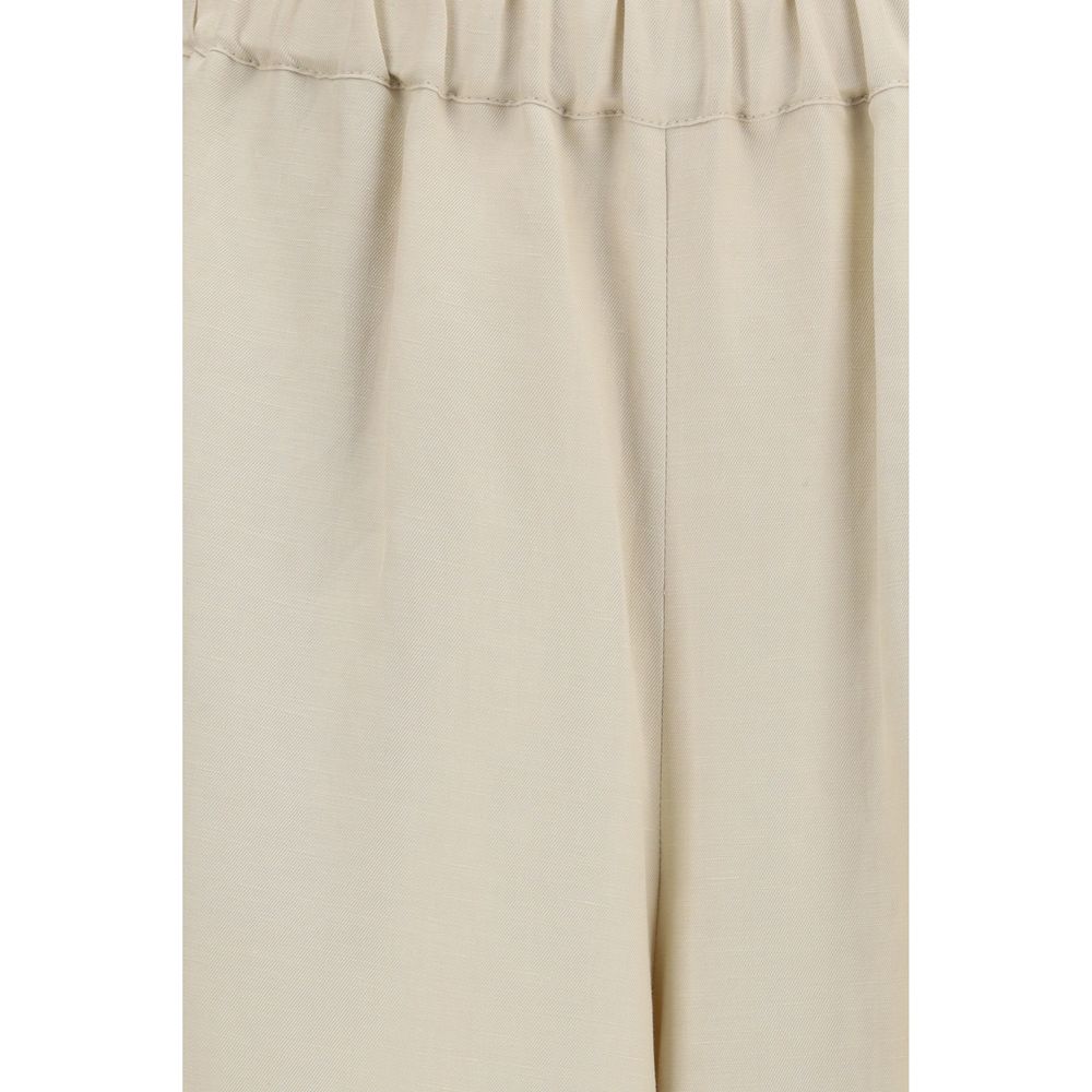 Max Mara Beige Linen Casual Trousers