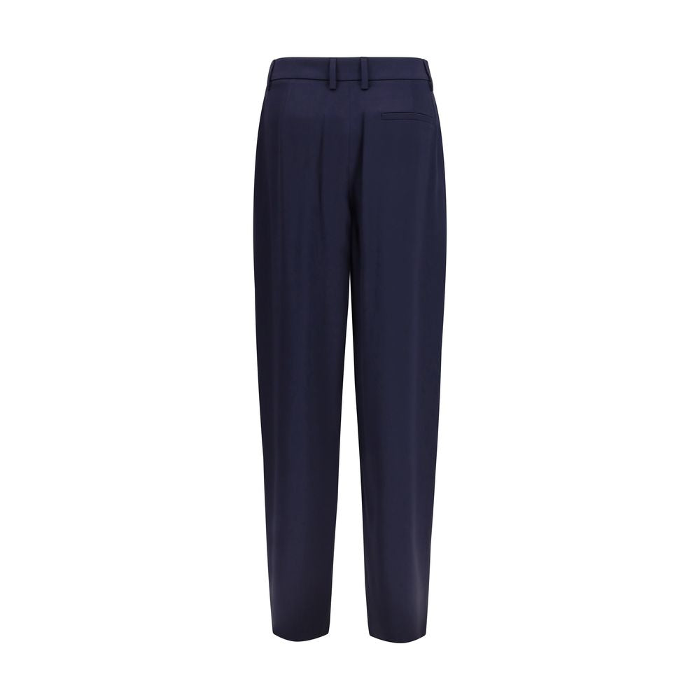 Giorgio Armani Blue Silk Trousers for Leisure