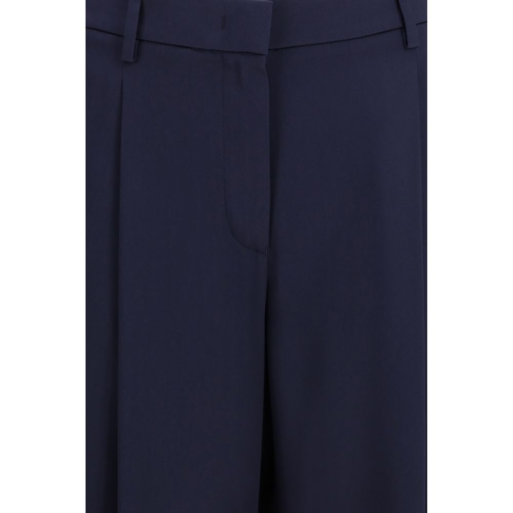 Giorgio Armani Blue Silk Trousers for Leisure
