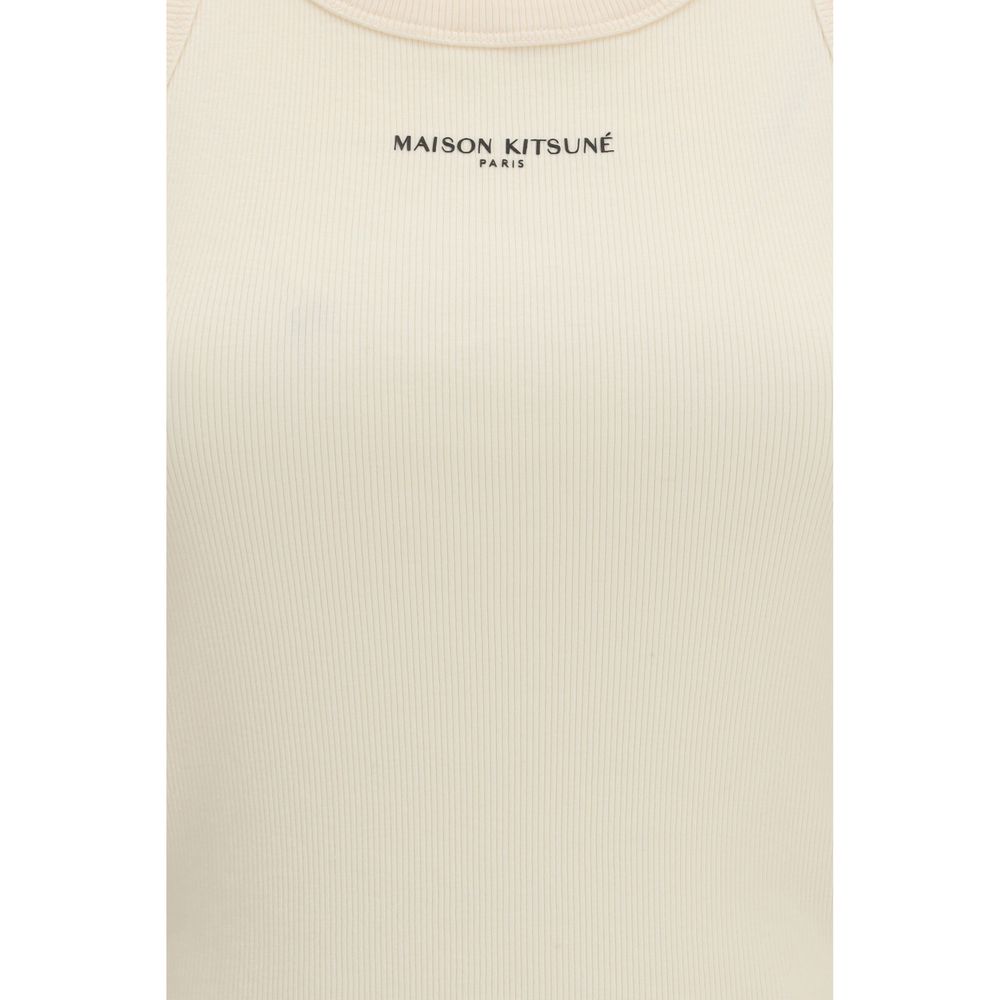 Maison Kitsuné Beige Baumwoll-Trägertop