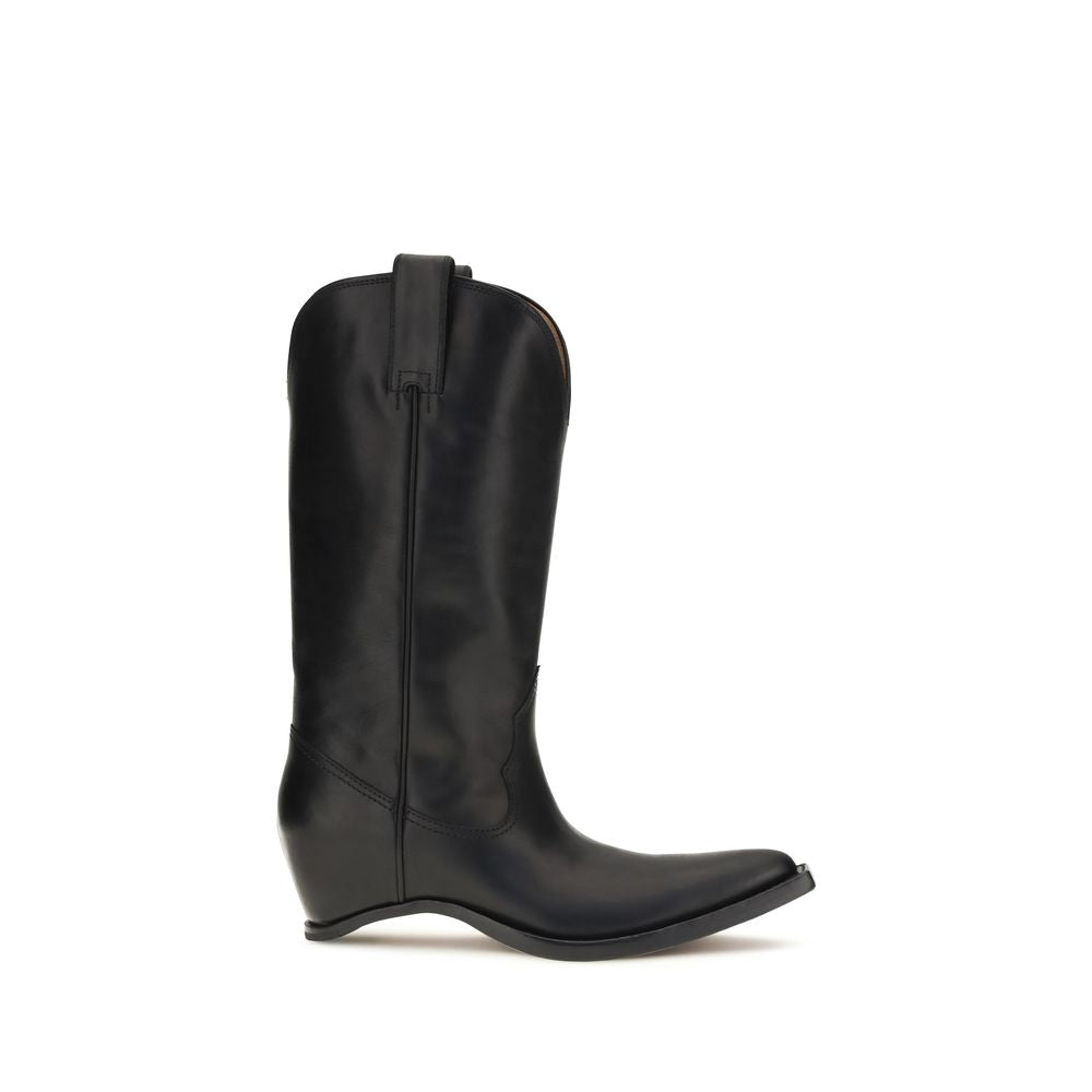 Maison Margiela Black Calf Leather Ankle Boots Bos Taurus