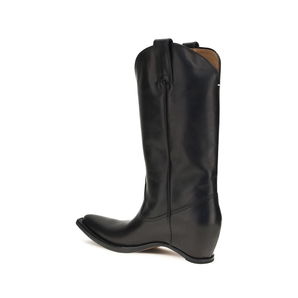 Maison Margiela Schwarze Ankle Boots aus Kalbsleder Bos Taurus