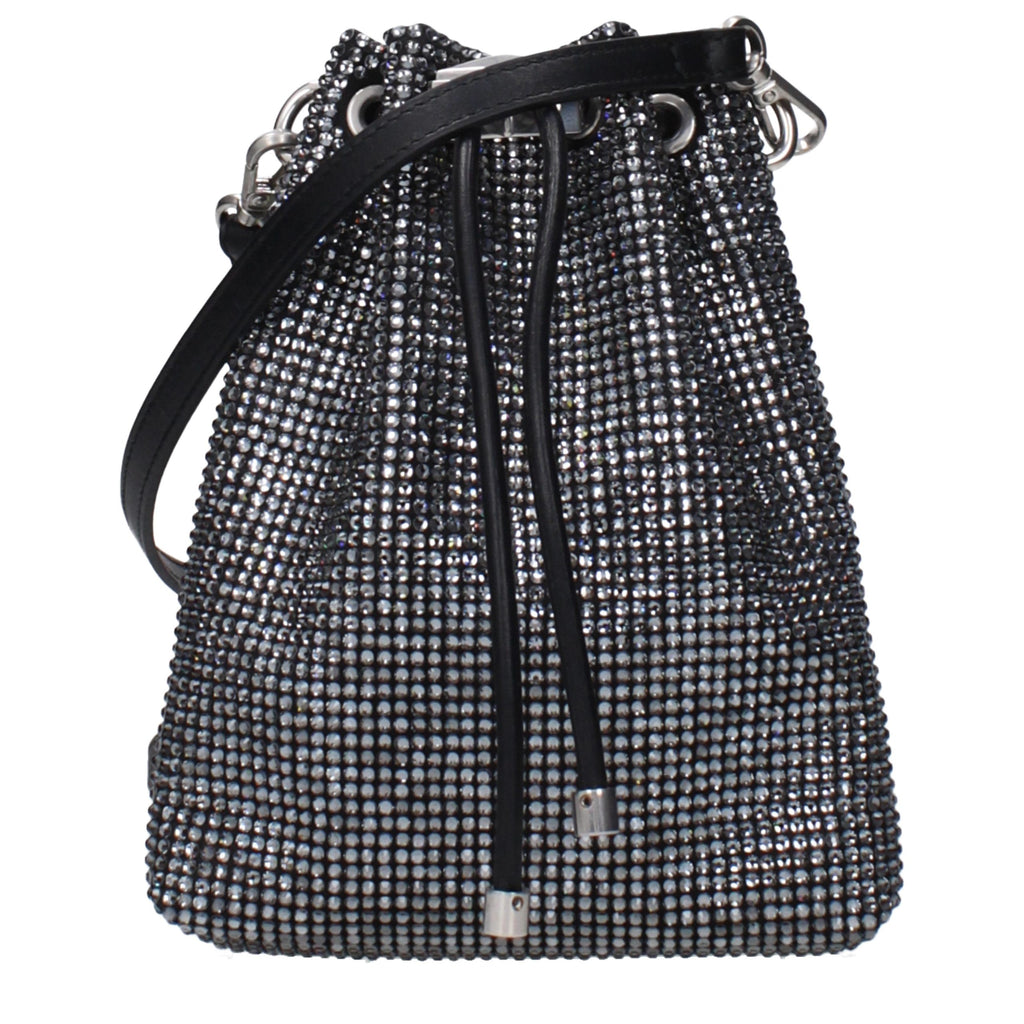 Jimmy Choo Schwarze Satin-Umhängetasche