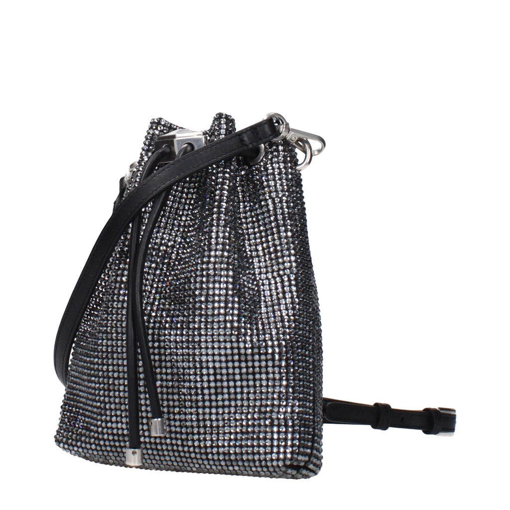 Jimmy Choo Schwarze Satin-Umhängetasche