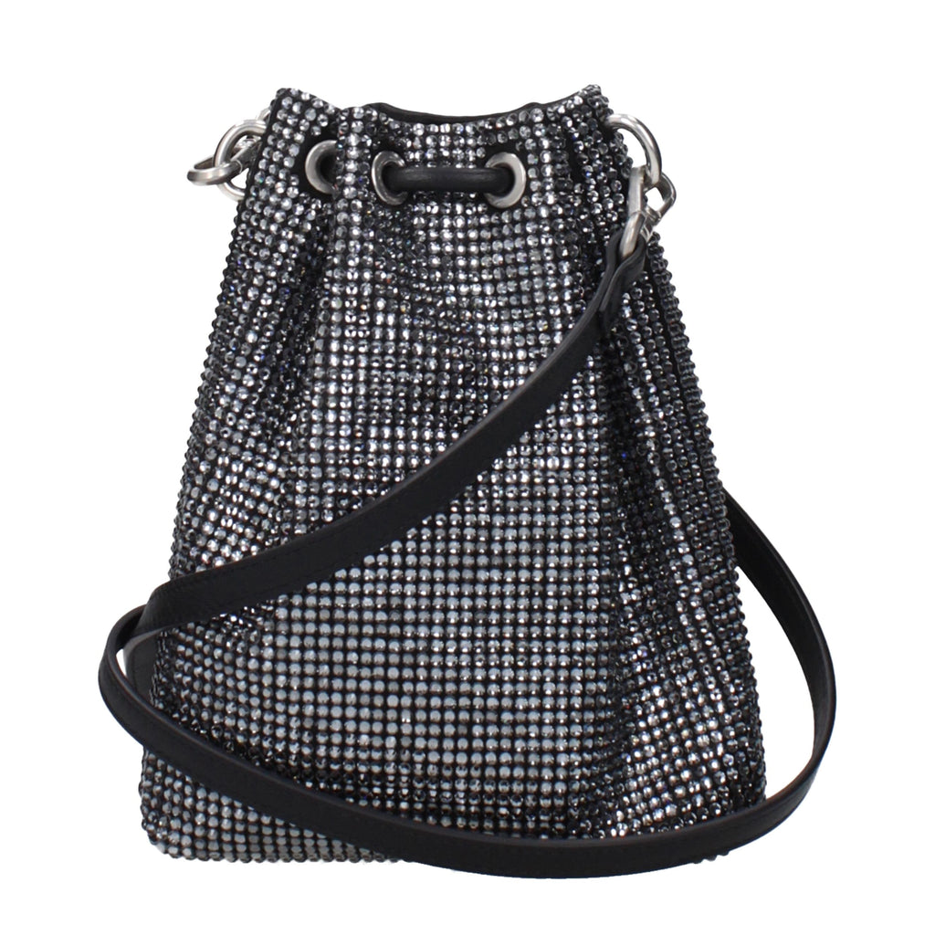 Jimmy Choo Schwarze Satin-Umhängetasche