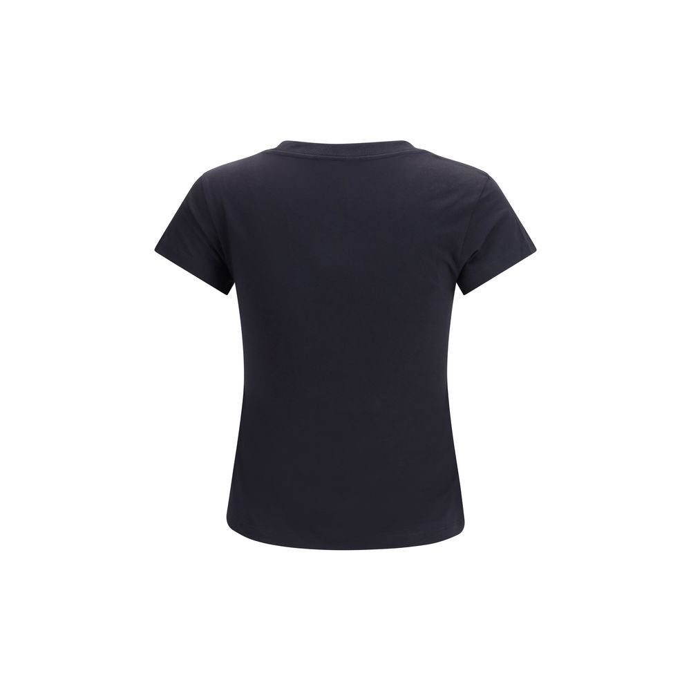 Ganni Schwarzes Baumwoll-T-Shirt