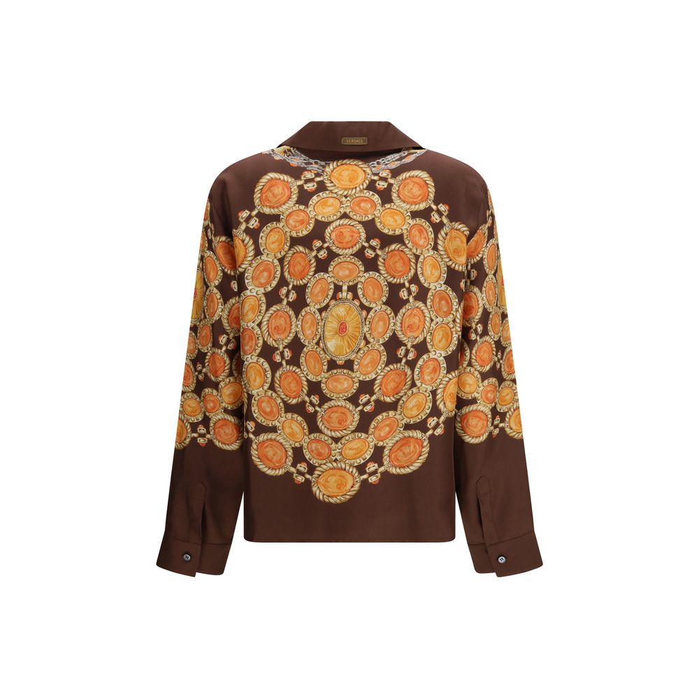 Versace shirt with brown fabric pattern