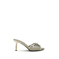 Prada silver calfskin stiletto heel sandals