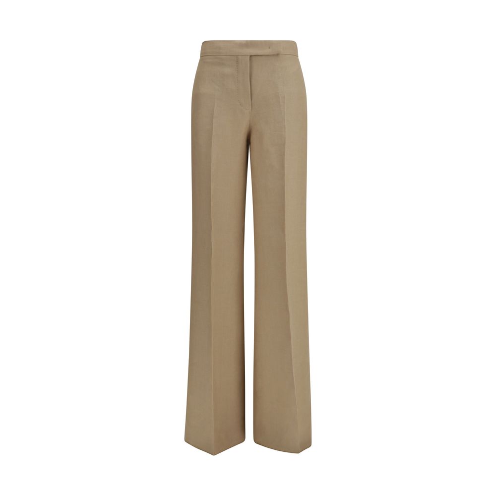 Max Mara Beige Leinen Casual Hose