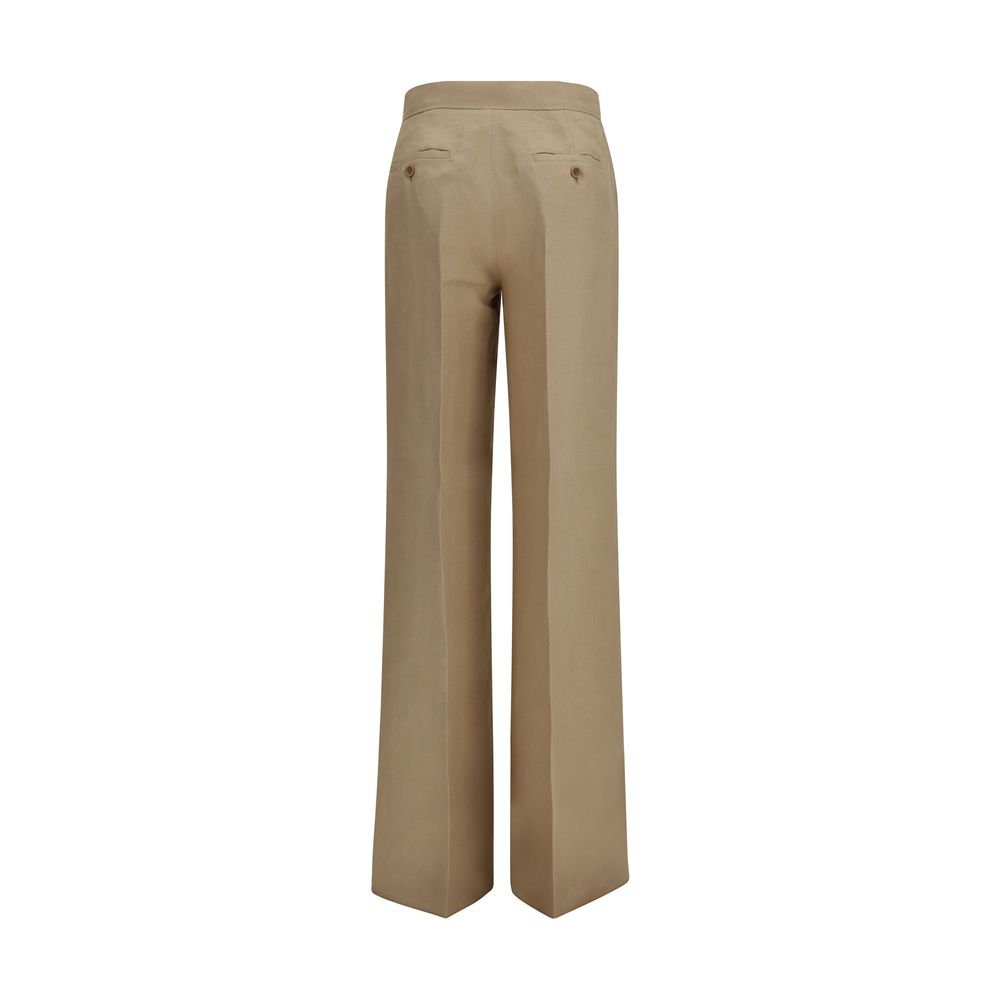 Max Mara Beige Leinen Casual Hose