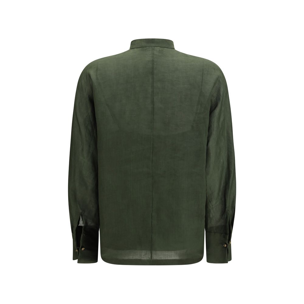 Max Mara Zweifarbige Ramie-Hemdbluse