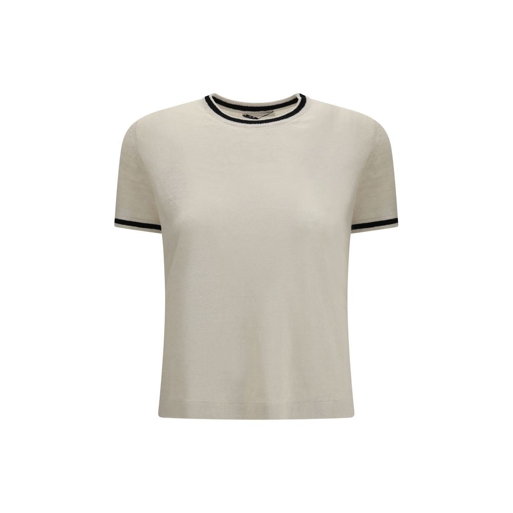 'S Max Mara Beige Leinen-T-Shirt