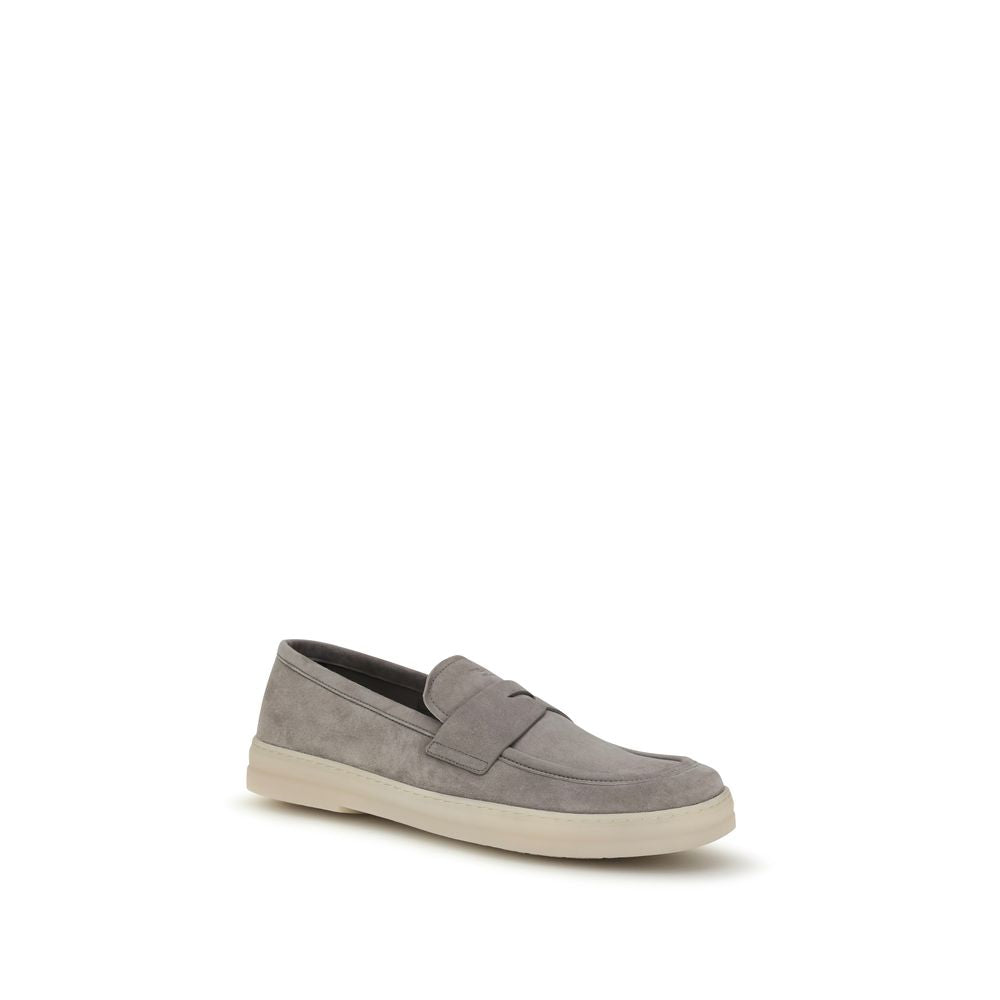 Prada Grey Calfskin Bos Taurus Slipper Loafers