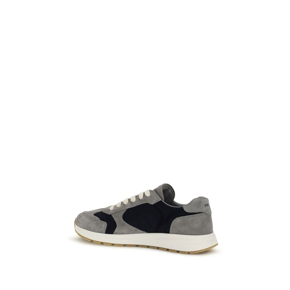 Prada Blaue Kalbsleder Bos Taurus Sportschuhe