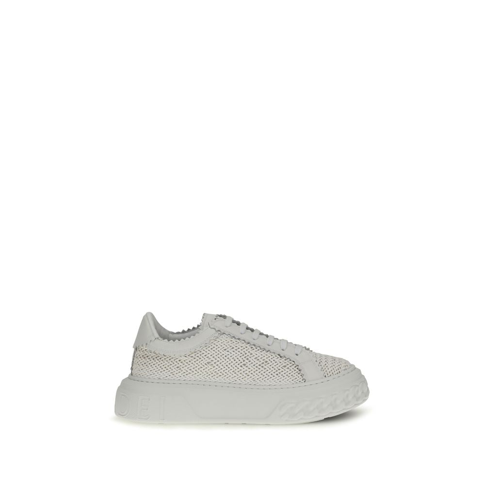 Casadei Weiße Bos Taurus Kalbsleder Chunky Sneaker
