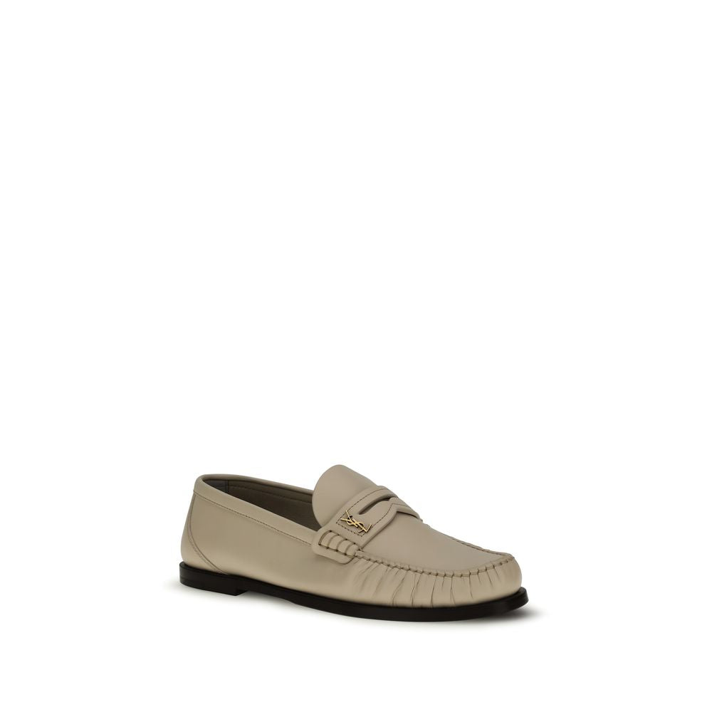 Saint Laurent Beige Kalbsleder Bos Taurus Slipper-Loafer