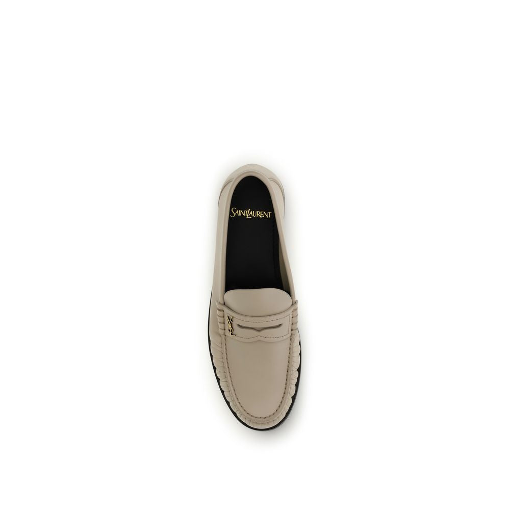 Saint Laurent Beige Kalbsleder Bos Taurus Slipper-Loafer