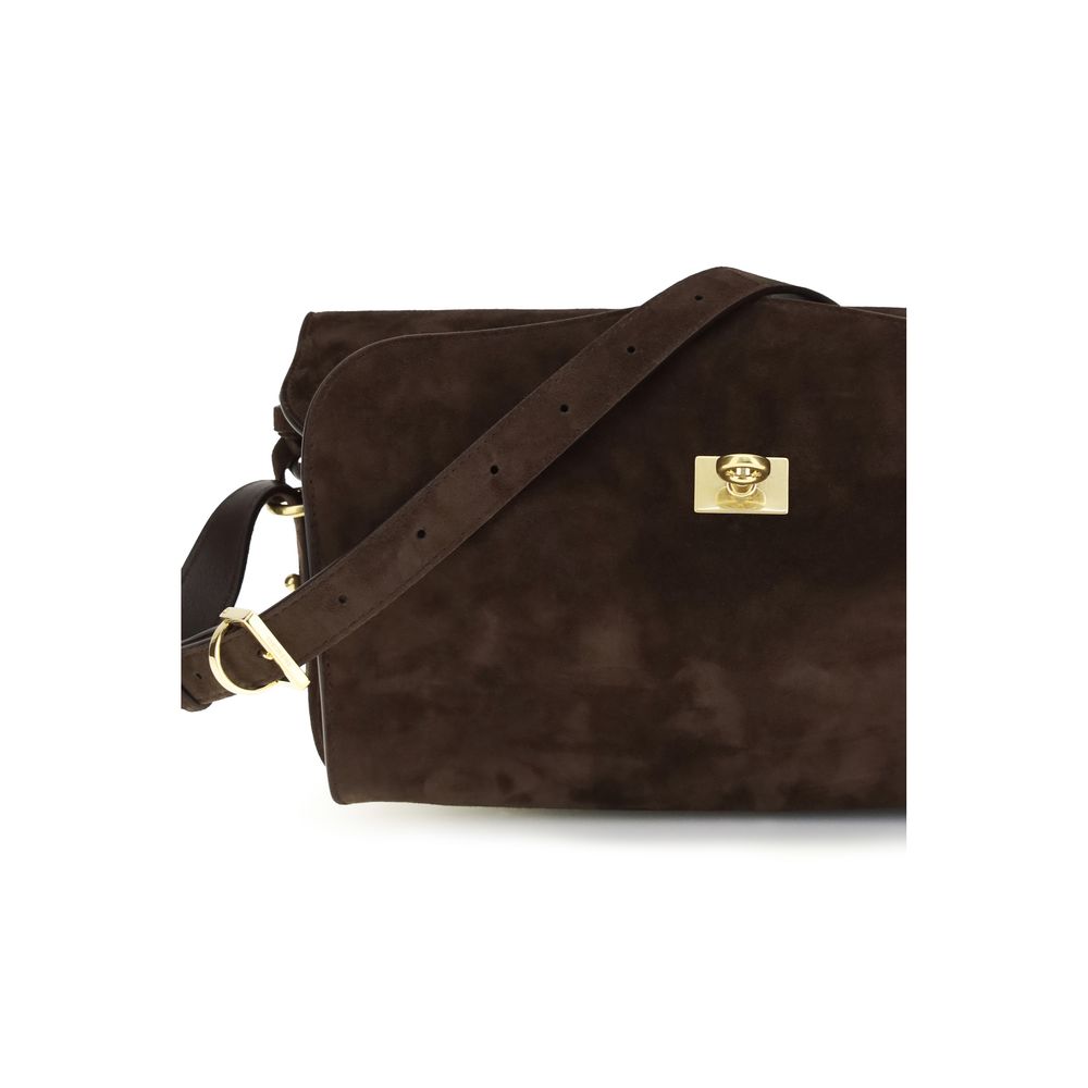 Balenciaga Braune Kalbsleder Bos Taurus Schultertasche