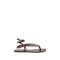 Manebi Braune Kalbsleder Bos Taurus Flache Sandalen