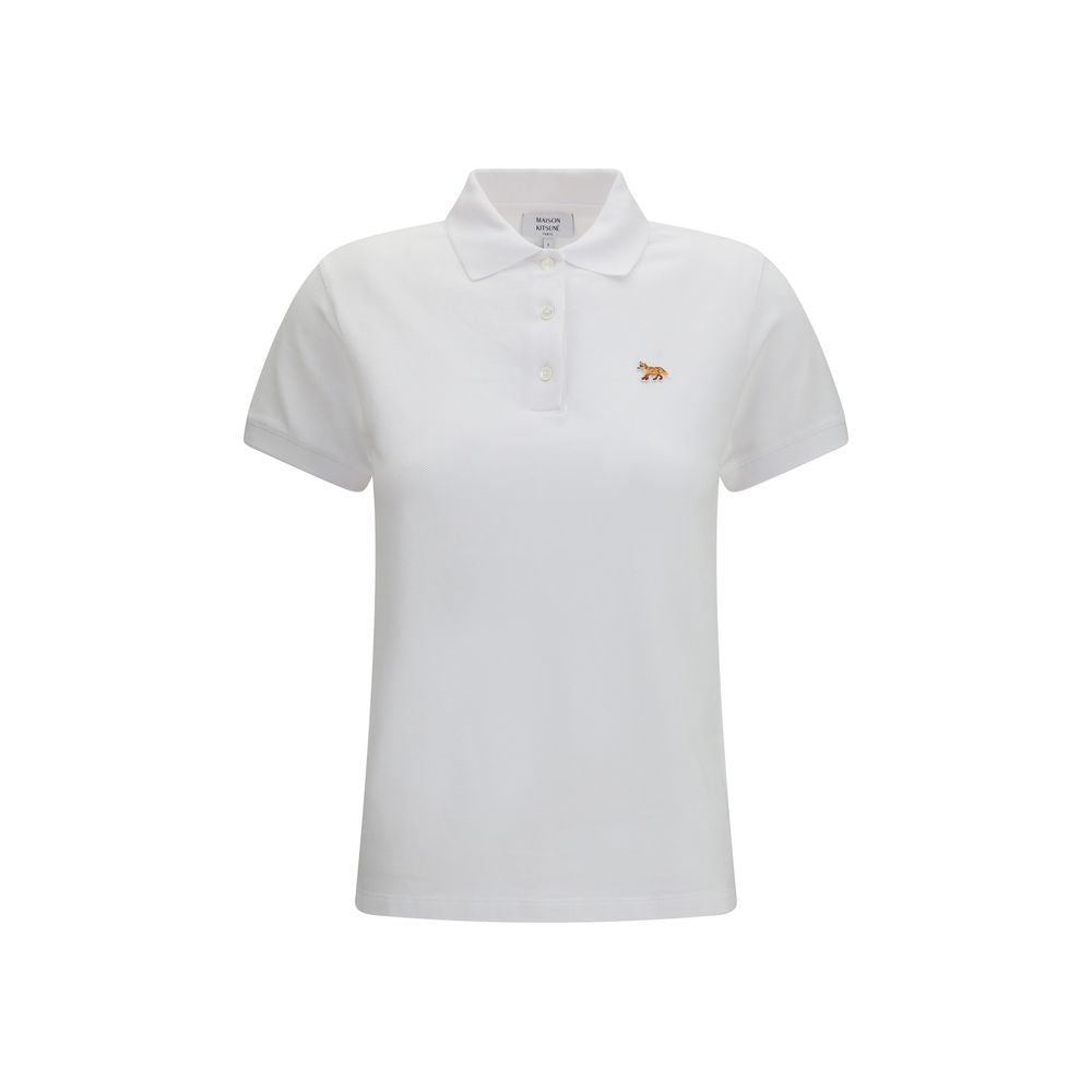 Maison Kitsuné Weißes Poloshirt aus Baumwolle